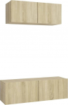 TV Schrank,2-TLG. TV-Schrank-Set Sonoma-Eiche Holzwerkstoff,TV Board H&auml;ngend Schrank Fernsehschrank TV Bank Wohnzimmer M&ouml;bel Modern Wandschrank f&uuml;r Wohnzimmer Schlafzimmer