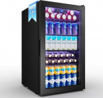 90L joogik&uuml;lmik klaasuksega 126 purgile, minik&uuml;lmik reguleeritavate riiulitega &otilde;lle, veinile ja jookidele, sobib kodumajapidamisse, baari ja kontorisse, energiat&otilde;hususe klass G