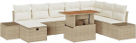 9-osaline aia diivan komplekt padjadega Beige Poly Rattan Garden Lounge Model3360068