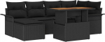 7-teiliges Garten Sofa Set mit Kissen Schwarz Poly Rattan Gartenlounge Model3358095 7-teiliges Garten Sofa Set mit Kissen Schwarz Poly Rattan Gartenlounge Model3358095