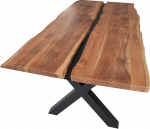 riess-Ambiente.de Amazonas massiivne s&ouml;&ouml;gilaud, 200 cm, akaatsia metallist, must massiivpuidust s&ouml;&ouml;gilaud, puidust laud, konverentsilaud akaatsiapuidust