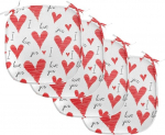 ABAKUHAUS Armastuspadi s&ouml;&ouml;gitoa toolidele, k&auml;ekirjaga Valentines, dekoratiivne veekindel padi rihmadega k&ouml;&ouml;gi istmetele, 40cm x 40cm, 4 tk, Vermilion must valge