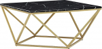 Beliani Malibu modernne geomeetriline must marmori efektiga kohvilaud kuldsete jalgadega