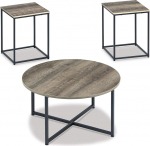 Signature Design by Ashley Wadeworth Urban Wood Grain 3-osaline lauakomplekt, sh 1 kohvilaud ja 2 k&uuml;ljelaua, pruun ja must