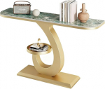 Konsolentisch Kompakter Konsolentisch Konsolentisch F&uuml;r Den Eingangsbereich, Rock-Desktop Und Metallrahmen, Sofatisch F&uuml;r Foyer, Flur Und Wohnzimmerdekor (Gold D,100cm/39.4in)