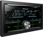 Pioneer FH-X840DAB 2DIN CD autoraadio koos Bluetoothi k&auml;ed-vabaduse komplektiga, AUX- ja USB-&uuml;hendusega ees.