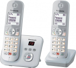 Panasonic KX-TG6862GS juhtmeta telefon 2 telefonitoruga ja automaatvastajaga (kuni 1000 telefoninumbri lukustamine, selge kirjasuurus, valjuh&auml;&auml;ldi, t&auml;isdupleks-k&otilde;nede vabak&auml;e) Pearl-Silver