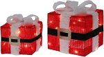 Well Home Weihnachtsdekoration mit 2 Geschenkboxen mit LED-Leuchten, 15 cm ja 20 cm