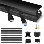 Stageek kaablijuhtimine isekleepuv 39 x 4 x 2 cm PVC 3,5 m pikkune, laua kaablijuhtimine seinale ja lakke kinnitamine &uuml;ldotstarbeline igat t&uuml;&uuml;pi kaablitele siseruumides kodukontoris 9 x 39 cm, must