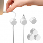 6 St&uuml;ck Kabelaufr&auml;um-Clips Kabel-Organizer Magnetisches Kabelmanagement Selbstklebende Drahthalter f&uuml;r Schreibtisch, Nachttisch, Ladekabel, HDMI, USB, Audiokabel, B&uuml;ro, Zuhause, Wei&szlig;
