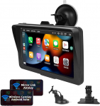 Podofo A-apple Carplay Display, kaasaskantav 7-tolline autoraadio suur IPS puuteekraan Bluetooth/Android Car/Airplay/Mirror Cast/FM/AUX autodele/maasturitele/pakiautodele/autodele ja veoautodele