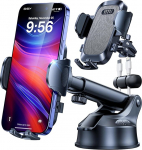 S&otilde;jaline klass: 4-in-1 mobiiltelefoni hoidja auto 【Tugev iminapp ja klamber】Kandev&otilde;ime 36 kg 360&deg; p&ouml;&ouml;ratav universaalne autokinnitus iPhone 16 Pro Max 15 14 13 Samsung Galaxy S24, grafiitmust v&auml;rviga