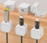 Kabel-Organizer, magnetisch, selbstklebend, f&uuml;r Schreibtisch, Nachttisch, Organizer, Kabelhalter, magnetisch, f&uuml;r HDMI, USB, Audio (valge)