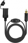 90cm Euroopa DIN pistikupesa adapter koos l&uuml;litiga 12V/24V pikenduskaabel 18AWG Hella (Din) pistikupesa veekindlalt sigaretis&uuml;&uuml;taja pistikupesale 90cm Euroopa DIN pistikupesa adapter koos l&uuml;litiga 12V/24V