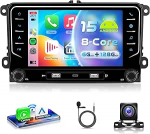 8 Core 6G + 128G autoraadio Android 15 VW Golf 5 6 Passat Jetta Caddy EOS T5 Tiguan Touran CC Polo, 7-tolline IPS puuteekraan koos traadita Carplay Android auto GPS Wi-Fi Bluetooth USB FM RDSiga