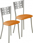 ASTIMESA SCMCNA Two Kitchen Chairs Metal Orange Seat Height 45cm