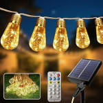 Aogled LED Solar Fairy Lights Outdoor 8 m LED Solar Crystal Balls Outdoor Solar Fairy Lights koos kaugjuhtimispuldiga aeda, terrassile, r&otilde;dule, pulmale