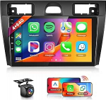 Hodozzy Carplay autoraadio Ford Fiesta MK5 2002-2008 Android autoraadio koos satelliitnavigatsiooniga, 9-tolline puuteekraan Android Car/WiFi/GPS/RDS/FM/Bluetooth 5.0/USB/DSP-ga