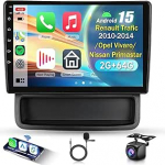 2G & 64G VECHTEL 10.1-tolline autoraadio Renault Trafic 2010-2014 / Opel Vivaro / Nissan Primastar koos Carplay Android Car Wireless, Android 15, Bluetooth HiFi/RDS/FM raadio, WiFi Navi/AHD tagurdamine