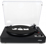 JAM Spun Out Bluetooth plaadim&auml;ngija, 3 kiirusega vin&uuml;&uuml;lplaadim&auml;ngija, plaadim&auml;ngija tolmukattega, k&otilde;rvaklapipesa, Aux-in, vin&uuml;&uuml;l MP3-ks muundamine, must