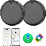 Smart Tracker Tags Android & iOS, t&ouml;&ouml;tab koos Apple Find My & Google'i Find Hub, Key Finder Tracking Tag pagasi, rahakoti, jalgratta, kottide jaoks - 2 Pack