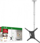 Barkan Long White TV Ceiling Mount, 13 - 75-tolline kallutatav/t&auml;ieliku liikumisega lame ja k&otilde;ver telerihoidik, mahutab kuni 43 kg, eriti pikk pikendus, 160 cm pikk, max. VESA 600 x 400
