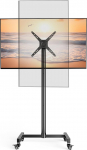 WHYFONE TV St&auml;nder Rollbar f&uuml;r 17-50 Zoll TVs & Monitore, 180&deg; Drehung von Quer- zu Hochformat Tragbarer Mobiler TV Wagen, Fernsehst&auml;nder TV Standfuss H&ouml;henverstellbar max. VESA 300x300mm bis zu 30kg