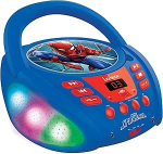 Lexibook - Marvel Spider-Man - Bluetooth CD-m&auml;ngija lastele - kaasaskantav, valgusefektid, mikrofonipesa, Aux-in, aku v&otilde;i vooluv&otilde;rk, t&uuml;drukud, poisid, sinine/punane, RCD109SPLXB
