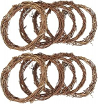 VALICLUD Vine Wreath Rattan Blanko 10 cm j&otilde;ulup&auml;rg: Looduslik p&auml;rg Craft DIY 10 t&uuml;kki Making Rings Wall Wreath Door Wreath Blank Party Thanksgiving Christmas Festival Vine Wreath