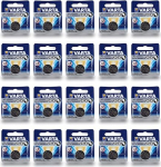 Varta patareid elektroonika CR2016 liitiumnupukestega 3 V patareid, 20 nupukestega patareide pakend originaalblisterpakendis