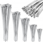 Celepoir 180-osaline roostevabast terasest kaablisidemete komplekt, 100 mm/150 mm/200 mm/250 mm/300 mm metallist kaablisidemed, UV-kindlad, roostevabast terasest metallist kaablisidemed r&otilde;duaedade, aiakaitsete kinnitamiseks,