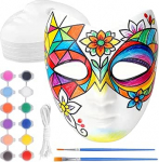 20 St&uuml;ck DIY DIY wei&szlig;e Papiermasken, V-f&ouml;rmige Maske f&uuml;r M&auml;nner und Frauen, Zellstoff-Gesichtsmasken, bemalbare Masken f&uuml;r Karneval, Cosplay, Halloween, Kost&uuml;m