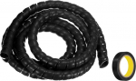 hankekaart Spiralkabelwicklung, 3 m, 25 mm, Kabelf&uuml;hrungsh&uuml;lse, PP-Isolierung, Kabel-Organizer f&uuml;r Computer-Draht, Stromkabel, Gasleitung, Schwarz mit Klebeband