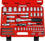 FAMEX 580-16 Mechanic Socket Set with 108 Teeth Fine Tooth Ratchet - Professional Ratchet Box - Locking Mechanics - Bit Inserts