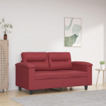LAPOOH 359581 2-Seater Sofa Wine Red 120 cm Faux Leather Lounge Sofa, Sofas & Couches, Relax Sofa, Couch for Living Room