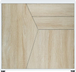 Vladon Benny Sideboard, Made in Germany, Chest of Drawers with 2 Doors and 2 Drawers, Matte White / Rough Sawn Oak (79 x 74 x 36 cm)