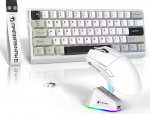 ATTACK SHARK x MAMBASNAKE X60HE magnetiline klaviatuur koos X11 m&auml;nguhiirega, traadita klaviatuuri ja hiire komplekt, BT/2.4G/USB-C, kiire vallandamine, 8K Polling Rate, PAW3311, 22000 DPI, &uuml;likerge hiir - valge