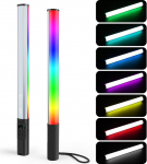 PULUZ RGB LED videovalgusti Stick, fotograafia valgustuspulk 132 LED-iga, timmitav, 2500K ~ 9000K, CRI95+, t&auml;isv&auml;rviline LED-valgus 2600mAh akuga, 20 valguse stseeni