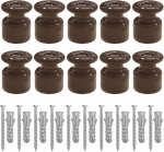 Amarcords - isolatsioonivahendid portselanist paigaldamiseks punutud tekstiilkaabliga [30 tk] - kaabliklamber koos kruvide ja t&uuml;&uuml;blidega pruunid