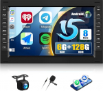 CAMECHO 6+128G 8-tuumaline Android 15 autoraadio VW Golf 4 Polo Sharan Jetta MK4 Passat B5 jaoks koos tagantvaate kaameraga, 7-tolline traadita Carplay Bluetooth navigatsiooniraadio Android auto FM/RDS GPS WiFi abil
