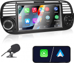 Autoraadio Fiat 500 2007-2015 traadita Carplay ja Androidiga &uuml;hilduv 7-tolline Fiat 500 raadio koos puuteekraaniga/Bluetooth/FM/AM/USB/DPS/RDS/peeglilink - must