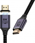 HDMI magnetkaabel 8K - 1 meeter 4K @ 120Hz kiire magnetiline HDMI 2.1 kaabel s&uuml;learvutile HDTV PC DVD m&auml;ngija projektorile