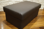 Quattro Meble Dark Brown Real Leather Stool with Storage Space Stool Cowhide Seat Cube 90 x 55 cm Footstool Upholstered Stool Real Leather Puff