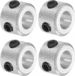 sourcing map 4 Pcs Screw Neck Set 6mm Bore Aluminum Alloy Shaft Collars 12mm OD 8mm Width Axle Boot for Linear Rod Shaft Guide