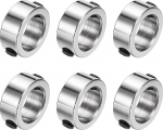sourcing map 6 Piece Set Screw Collars 10mm Bore 304 Stainless Steel Shank Collars 15mm OD 6mm Width Axle Boot for Linear Rod Shaft Guide