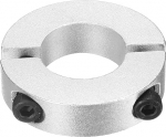 sourcing map Double Split Shank Collar 20mm Bore Two Piece Clamp Collar 40mm OD 10mm Thickness Aluminum Alloy Screw Split Ring