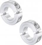 sourcing map 2 x Double Split Clamp Shaft Collar for 7/8" Shank Two Piece Clamp Collar 1.5" OD 1/2" Thickness Aluminum Alloy Screw Clamp