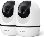 WUUK Indoor Surveillance Camera, 4MP, WiFi IP Pet Camera, Indoor Surveillance with App, 360&deg; Car Tracking Baby Monitor with Camera, Supports Alexa/Google Home/2.4 GHz WiFi, 2 Way Talk (Pack of 2)