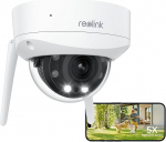 Reolink 4K Wi-Fi 6 Outdoor Surveillance Camera with 5X Optical Zoom, 8MP Plug-in WLAN Camera Outdoor with 30 m Night Vision, IK10 Vandal-Proof, Smart Detection, Time Lapse, Without PT, RLC-843WA