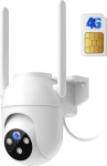 4G LTE Outdoor Surveillance Camera with SIM: 2K HD Surveillance Camera Indoor Without WiFi Outdoor Camera Night Vision Colour Monitor Alarm System Motion Sensor 360&deg; PTZ Outdoor Camera Wired